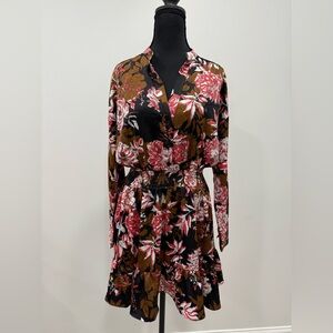 Zara Floral Printed Long Sleeve Mini Dress